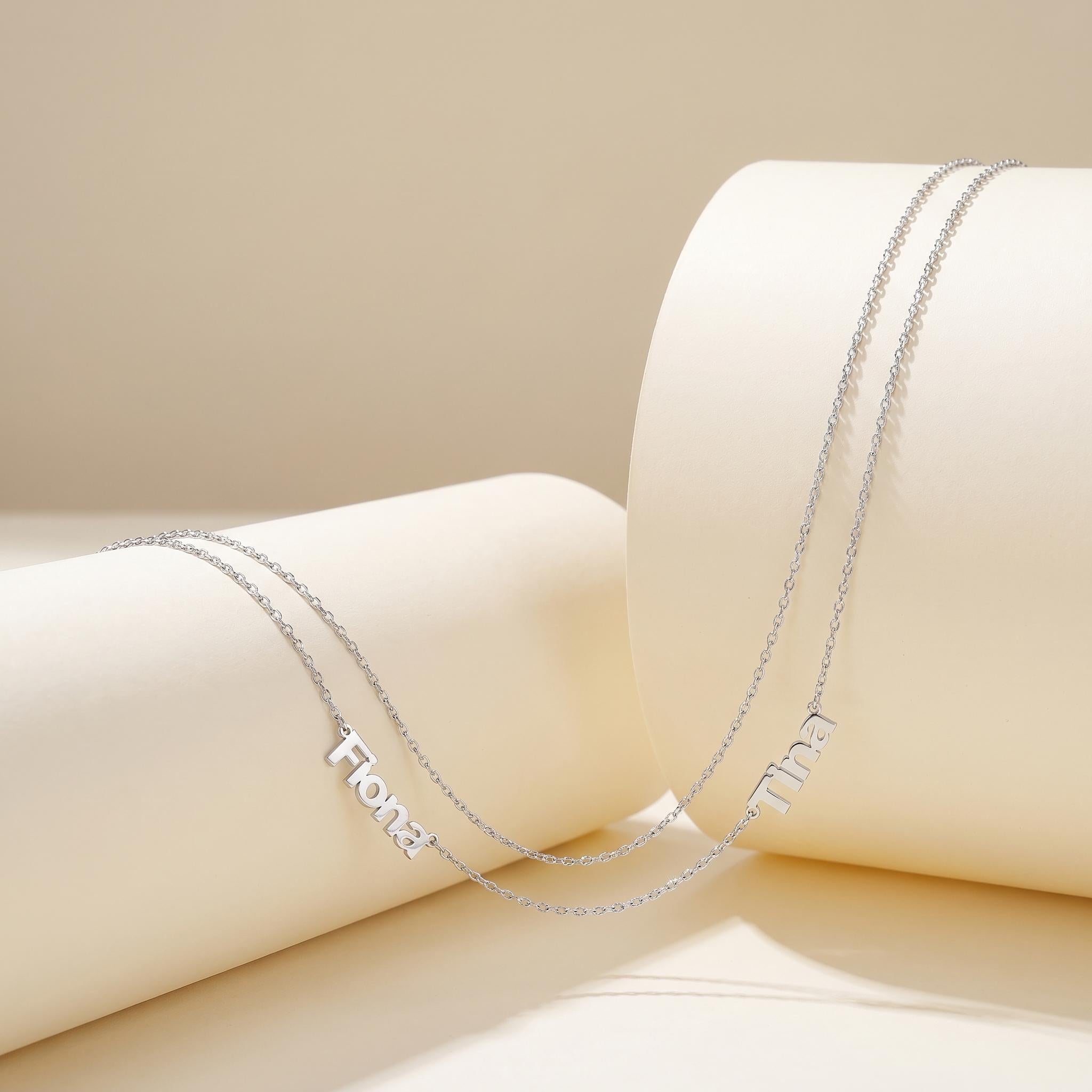 Double Name Necklace - Personalized Jewelry