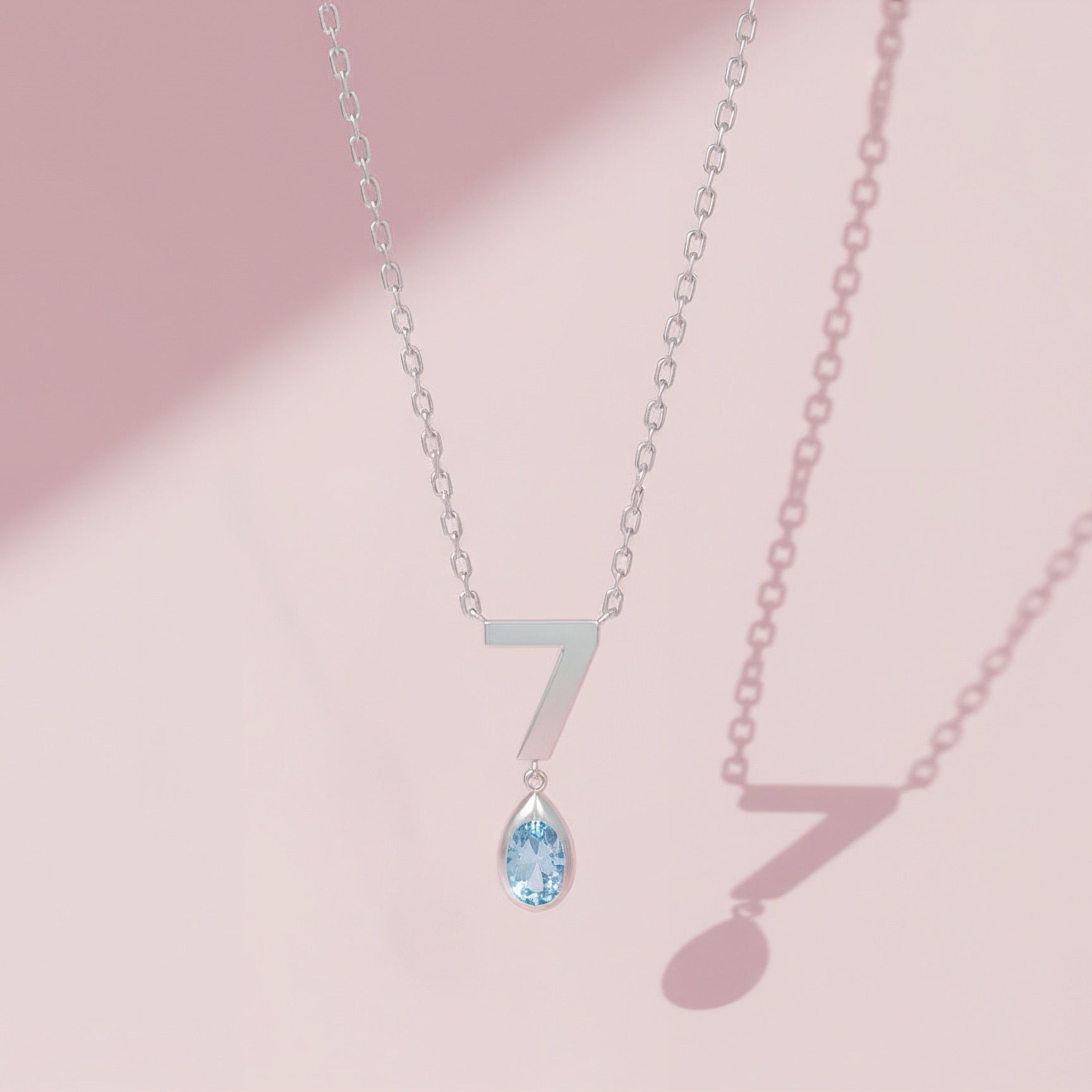 Personalized Number Birthstone Necklace – Custom Lucky Number Pendant with 12 Birthstones and Optional CZ Setting, Birthday Jewelry Gift