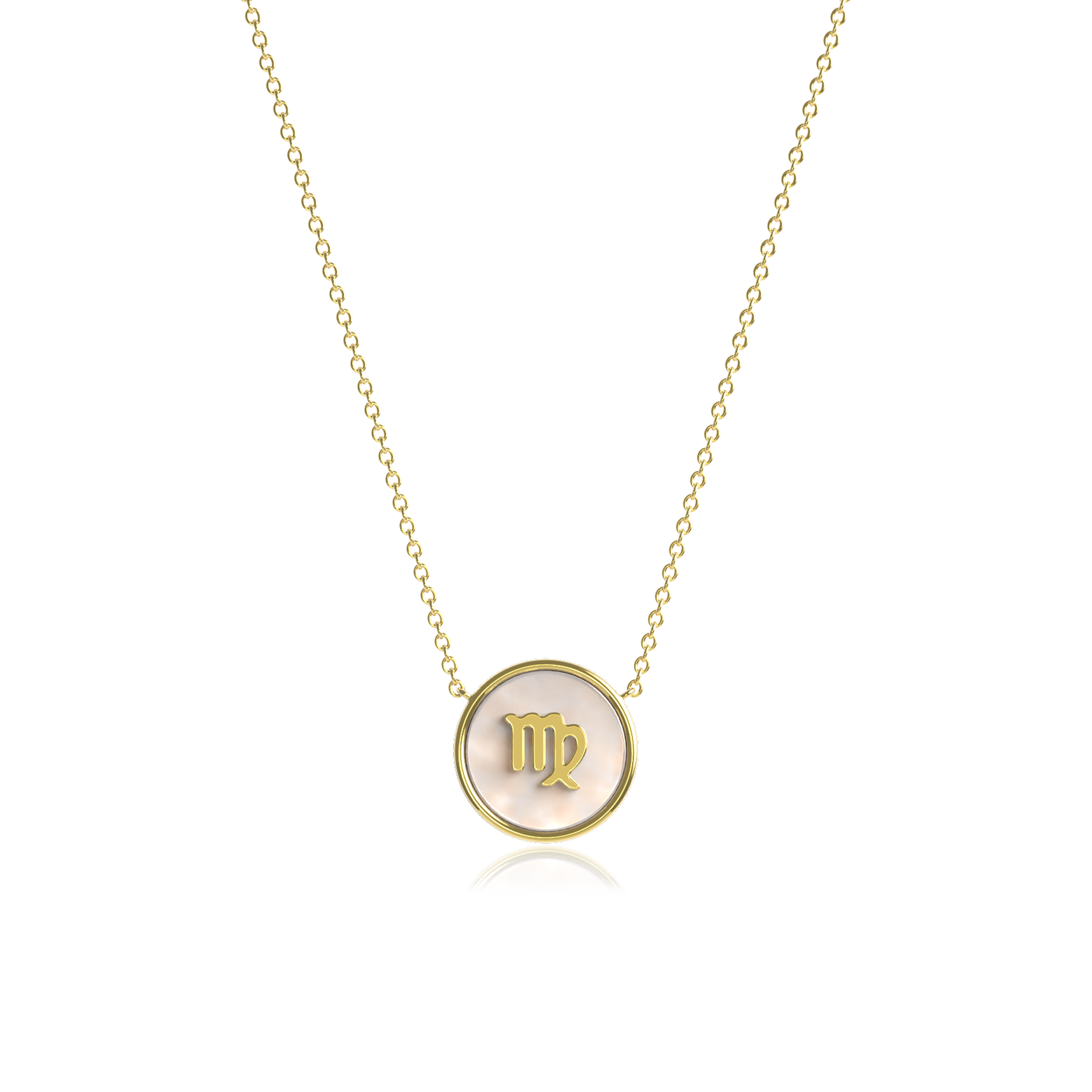 Personalized Zodiac and Initial Necklace | Engraved Gemstone Pendant in Malachite, Mother of Pearl or Red Agate