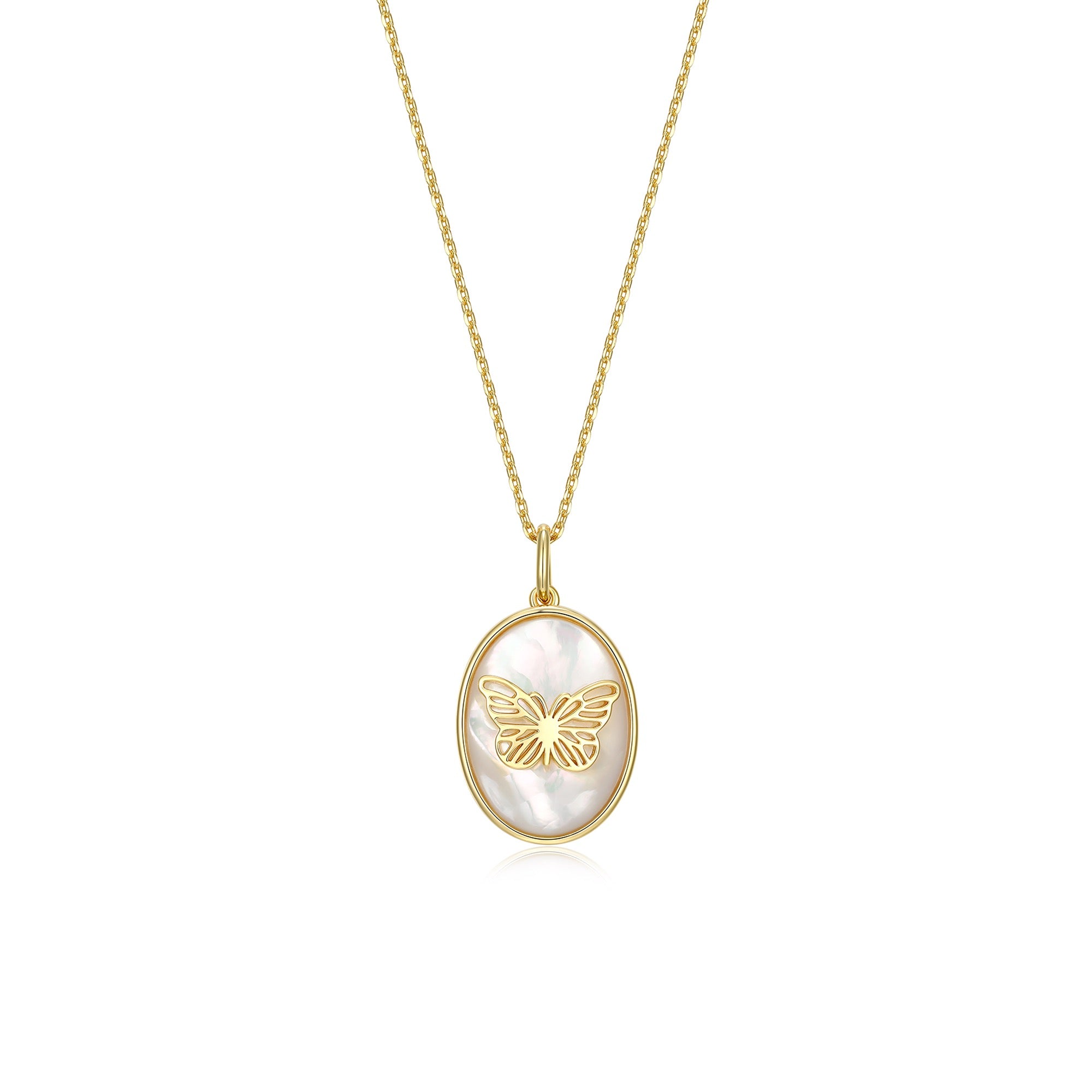 Butterfly Locket Necklace – Custom Photo Locket with Engraving, Mother of Pearl Pendant, Personalized Jewelry Gift