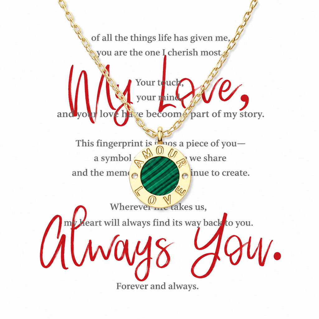 Personalized Fingerprint Keepsake Necklace – Custom Engraved Pendant