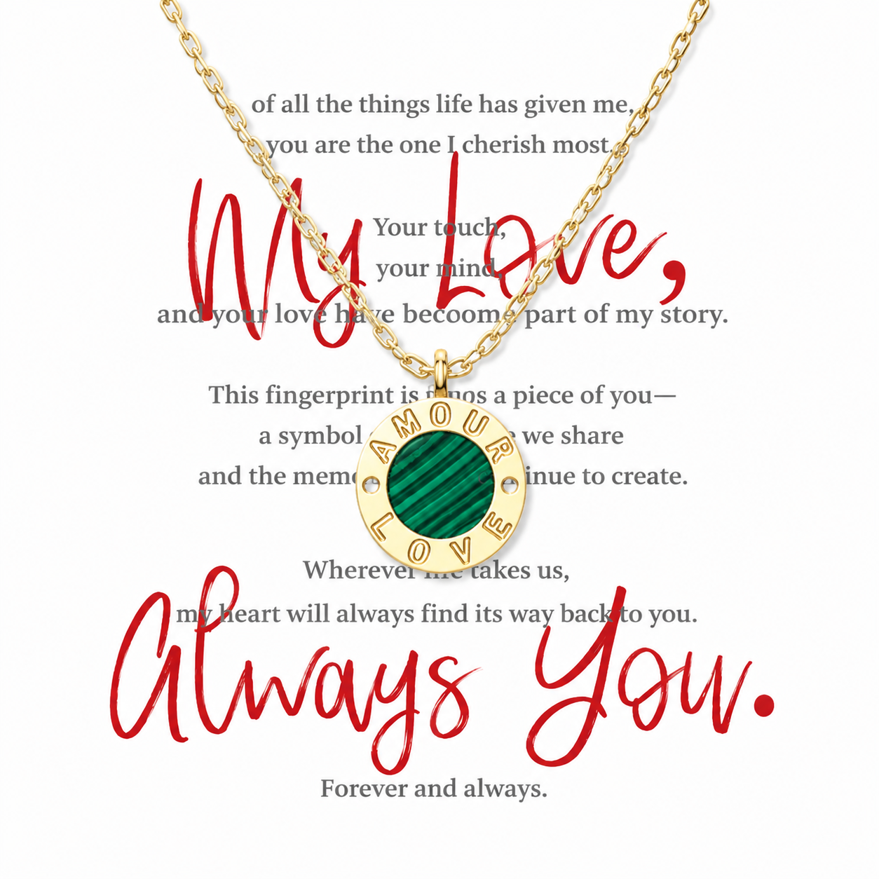 Personalized Fingerprint Keepsake Necklace – Custom Engraved Pendant