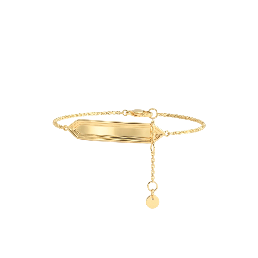 Custom ID Bar Bracelet – Engraved Swap Bar Chain Bracelet in 18K Gold Plated Silver