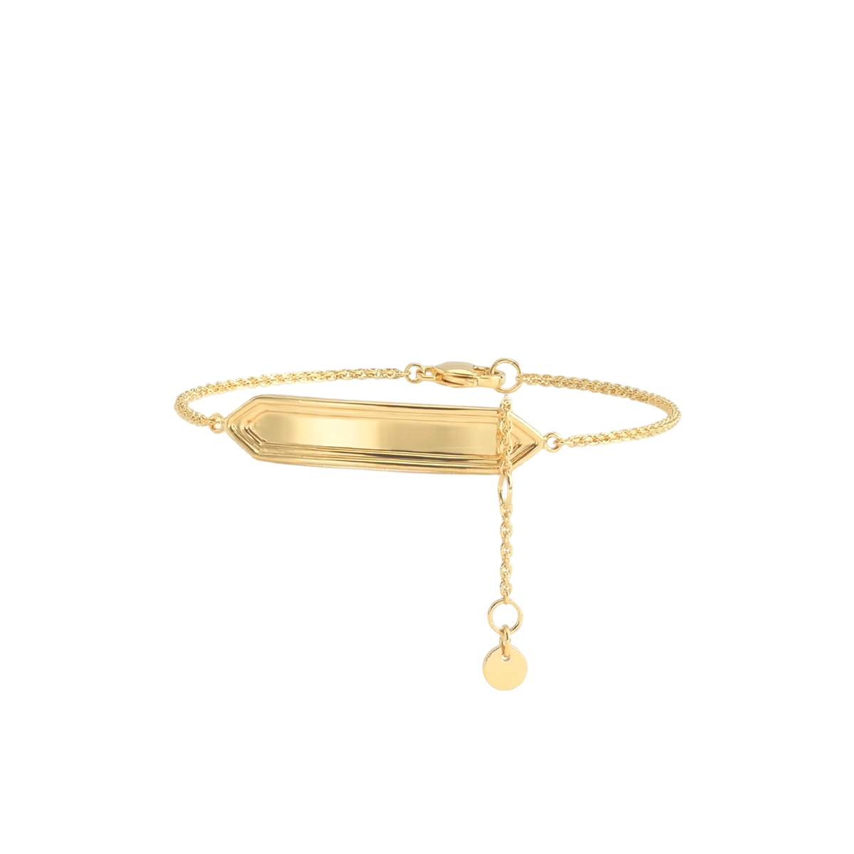Custom ID Bar Bracelet – Engraved Swap Bar Chain Bracelet in 18K Gold Plated Silver