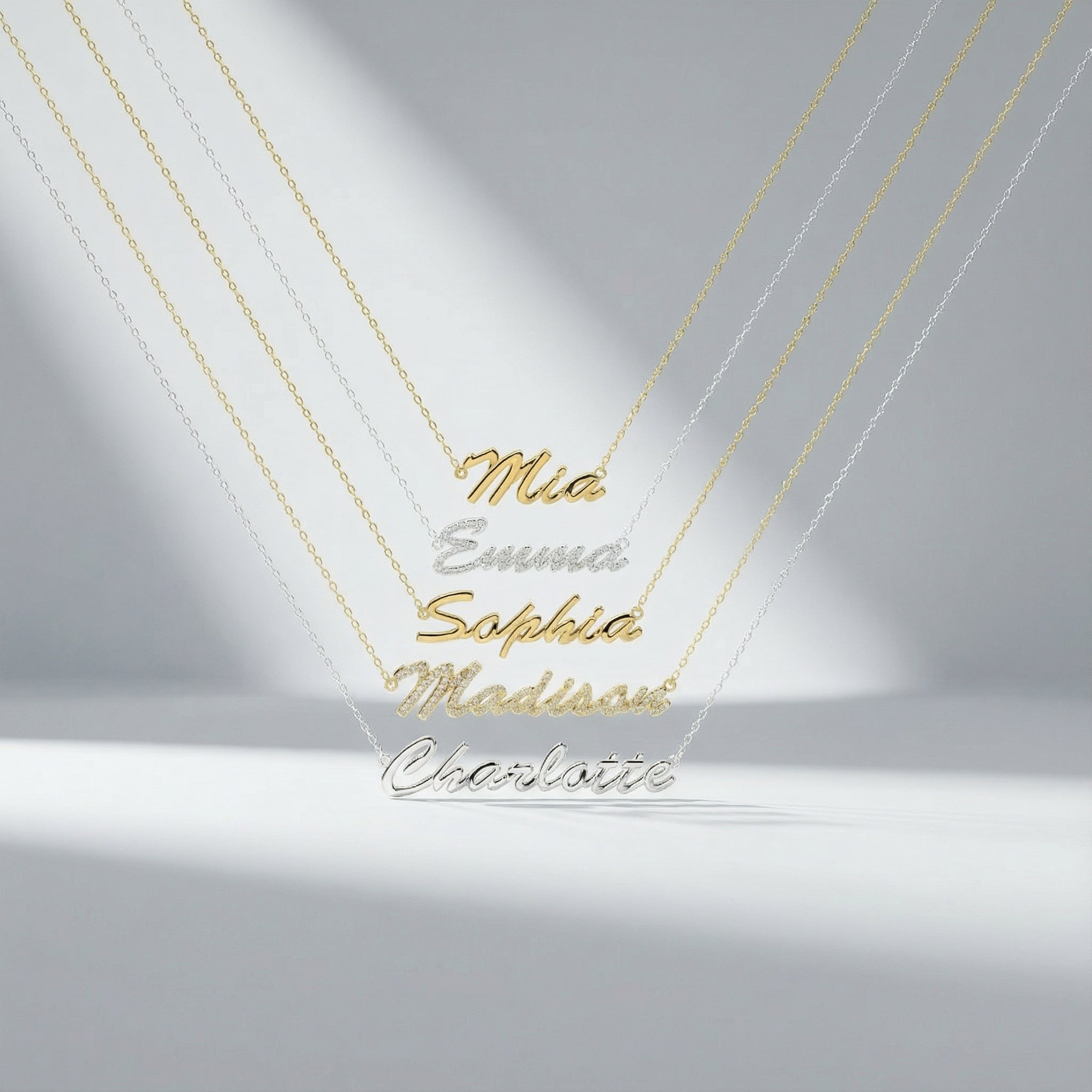 Custom Script Name Necklace – Personalized Signature Name Necklace, 18K Gold Plated Jewelry Gift