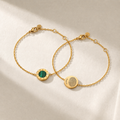 Custom Love Bracelet for Couples – Gemstone Engraved Fingerprint Jewelry Gift SB011