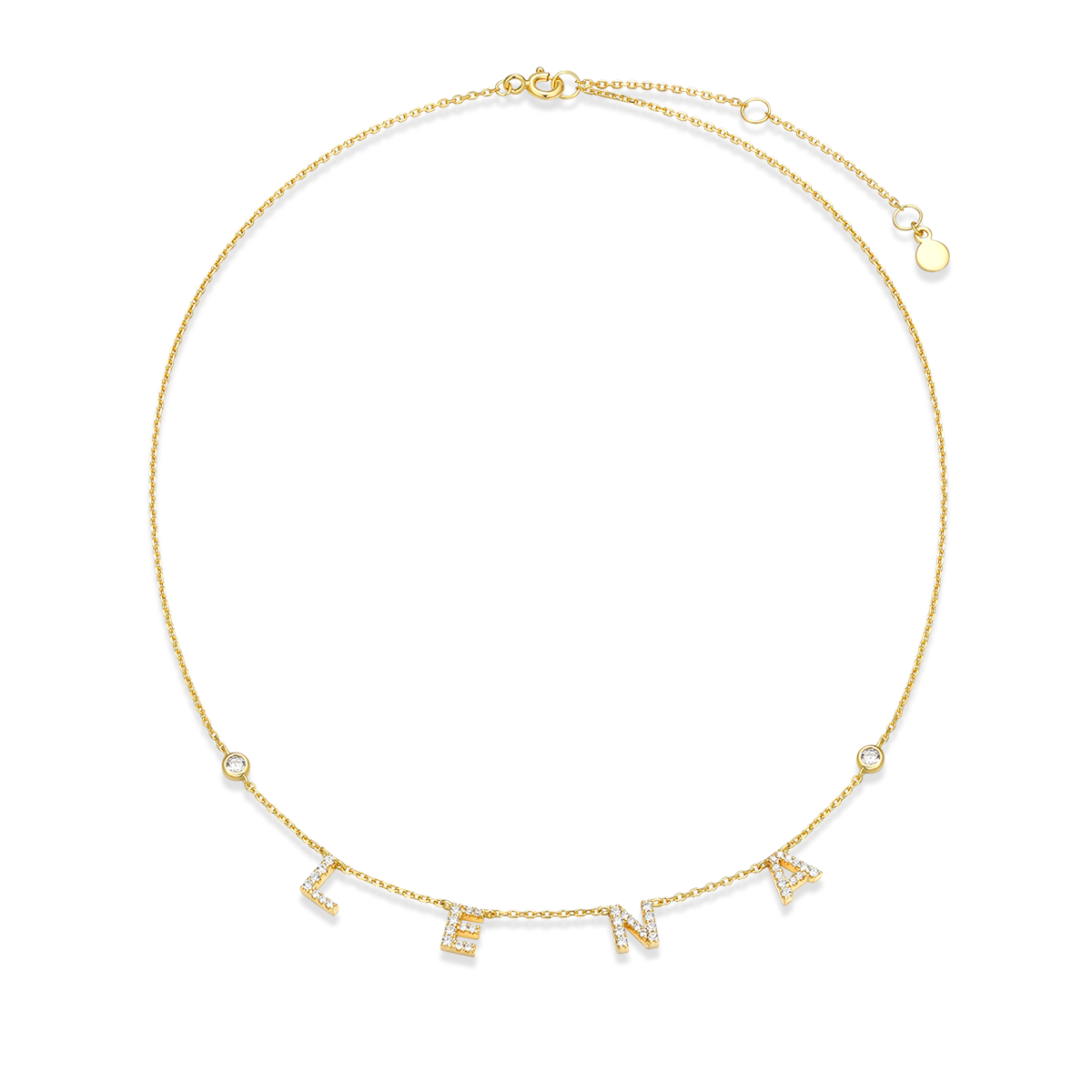 Custom Name Necklace in Gold or White Gold with Diamond Accent SS25N004BR