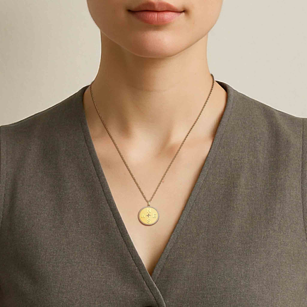 Personalized Medallion Necklace | Custom Letter & Lucky Symbol Pendant with Engraving or Photo Upload, 18K Gold Plated