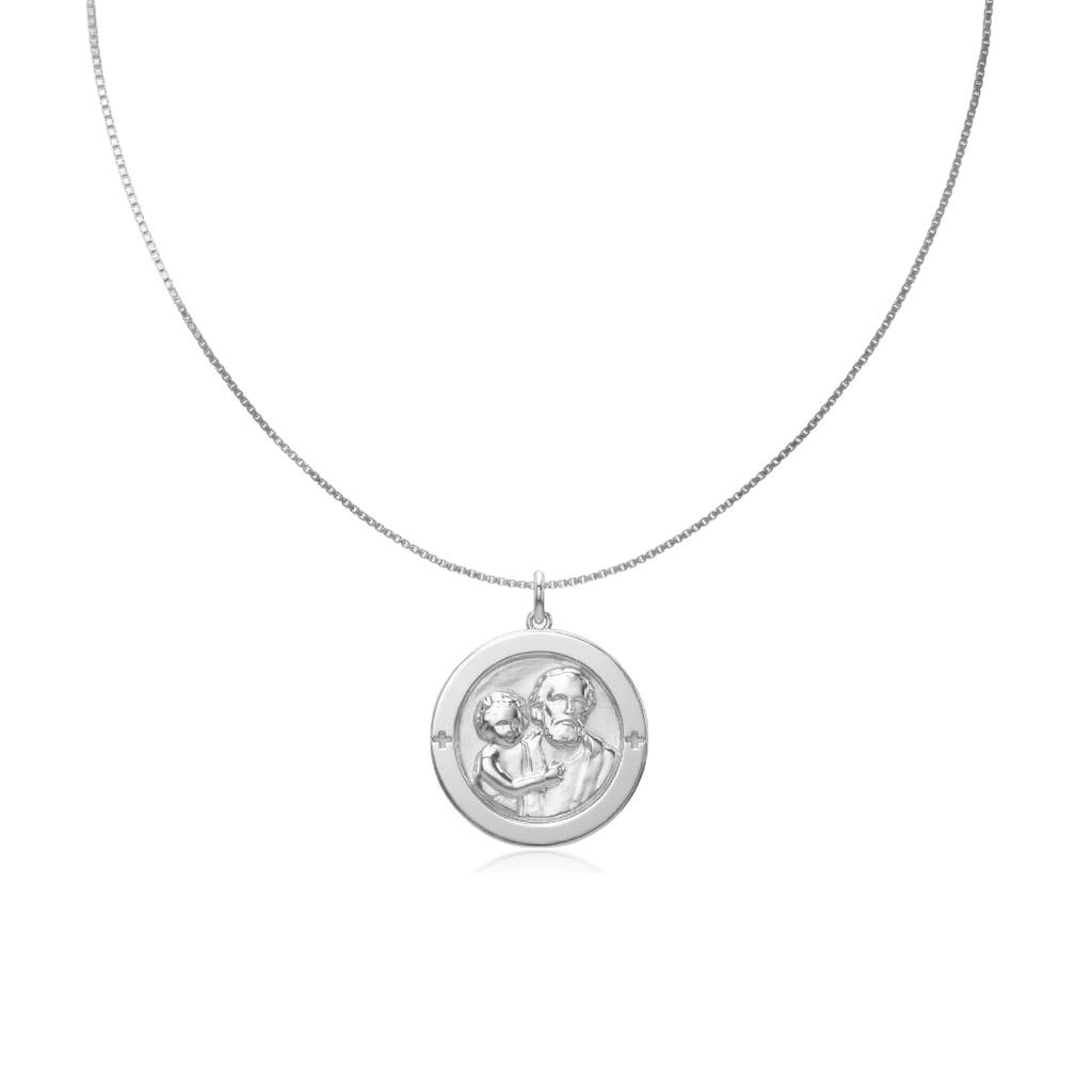 Custom Photo Engraved Necklace – Rhodium Plated Round Medallion Pendant, Personalized 3D Relief Portrait Necklace for Men and Women