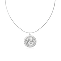 Custom Photo Engraved Necklace – Rhodium Plated Round Medallion Pendant, Personalized 3D Relief Portrait Necklace for Men and Women