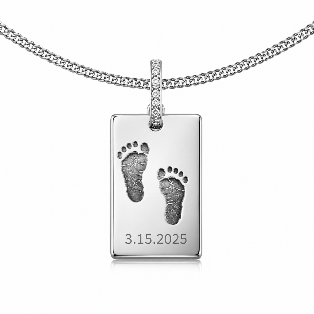Custom Engraved Pendant Necklace | Fingerprint and Memory Jewelry SP003