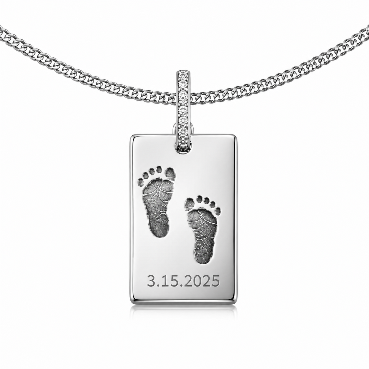 Custom Engraved Pendant Necklace | Fingerprint and Memory Jewelry SP003