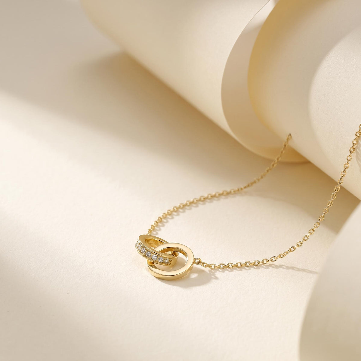 Personalized Linked Circle Birthstone Necklace – S925 Sterling Silver