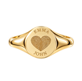 Personalized Fingerprint Heart Signet Ring-925 Sterling Silver