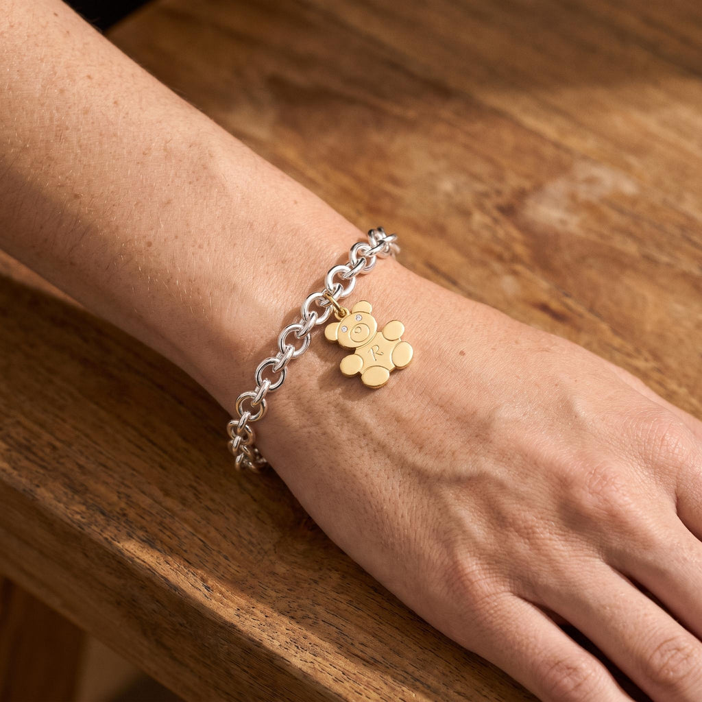 Teddy Bear Fingerprint Bracelet – Personalized Keepsake