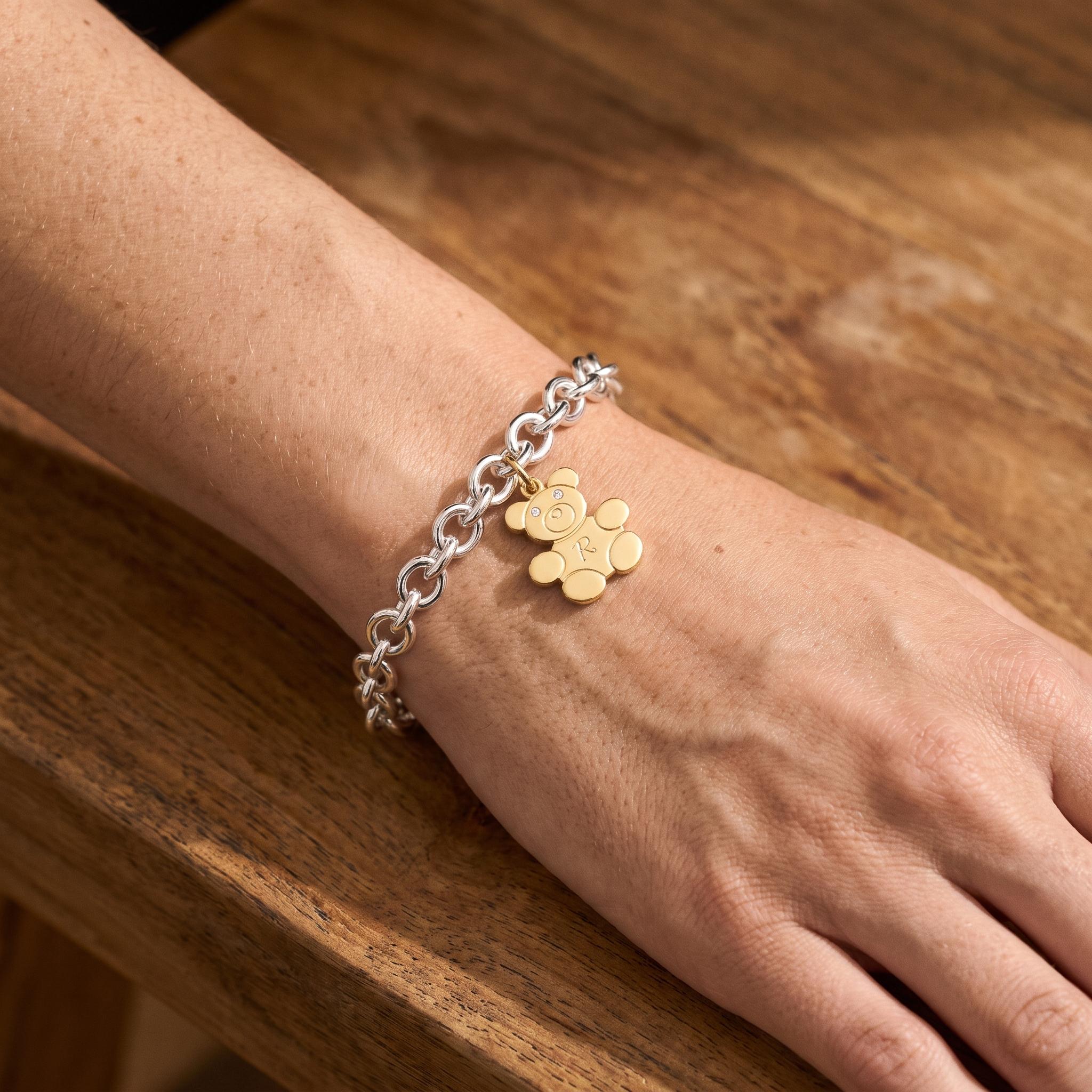 Teddy Bear Fingerprint Bracelet – Personalized Keepsake