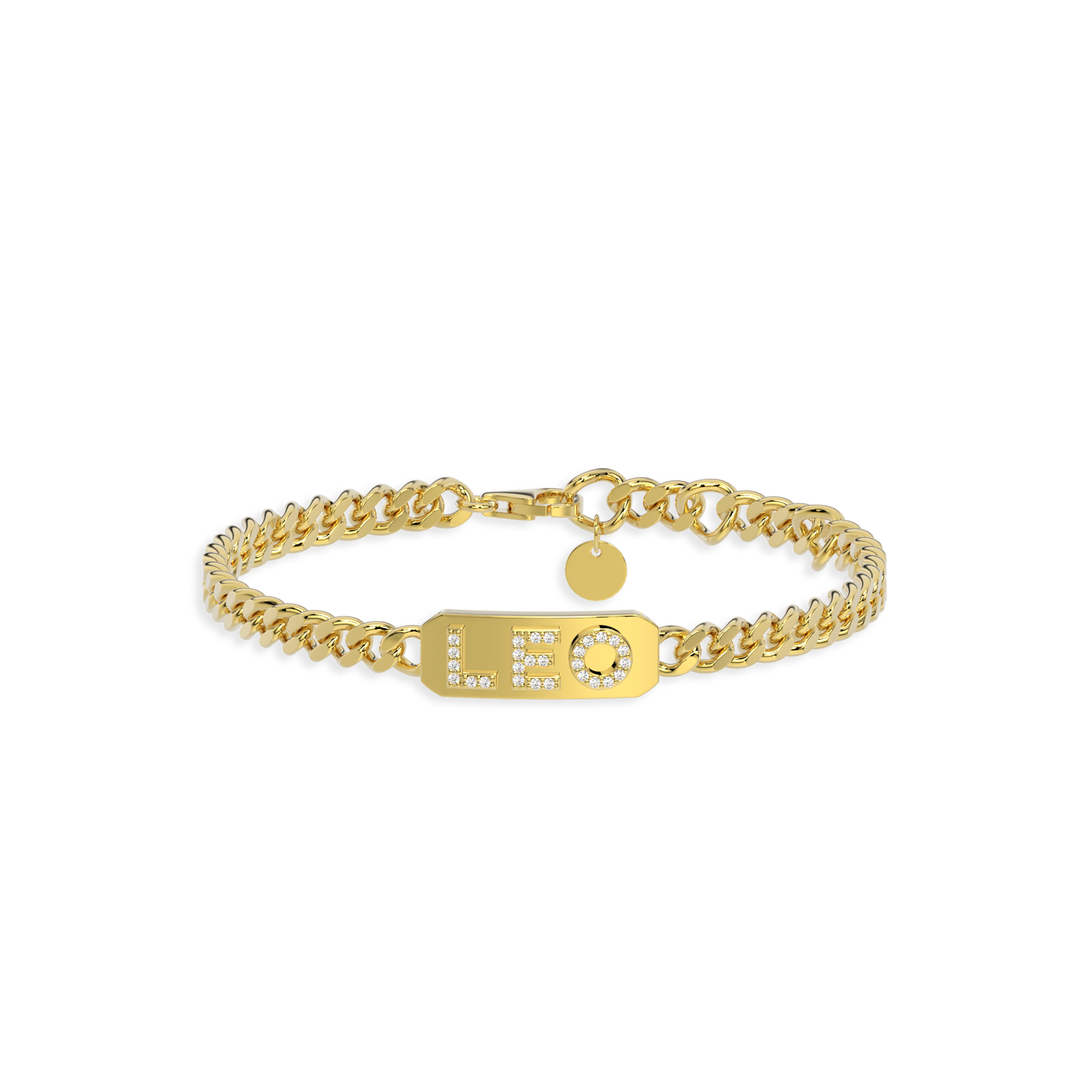 Personalized Pavé ID Bar Bracelet | Custom Name Curb Chain Bracelet for Him & Her with Engraving