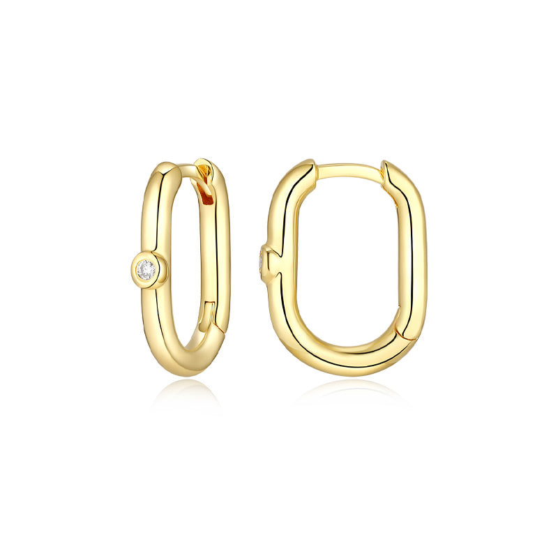 Rainbow Enamel Huggie Earrings – 925 Sterling Silver Lab Grown Diamond