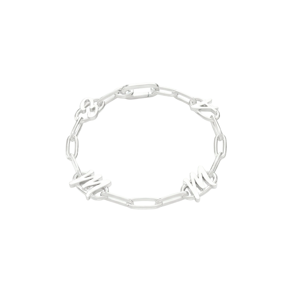 Personalized Initial Link Bracelet – Custom Letter Chain Bracelet for Women or Men