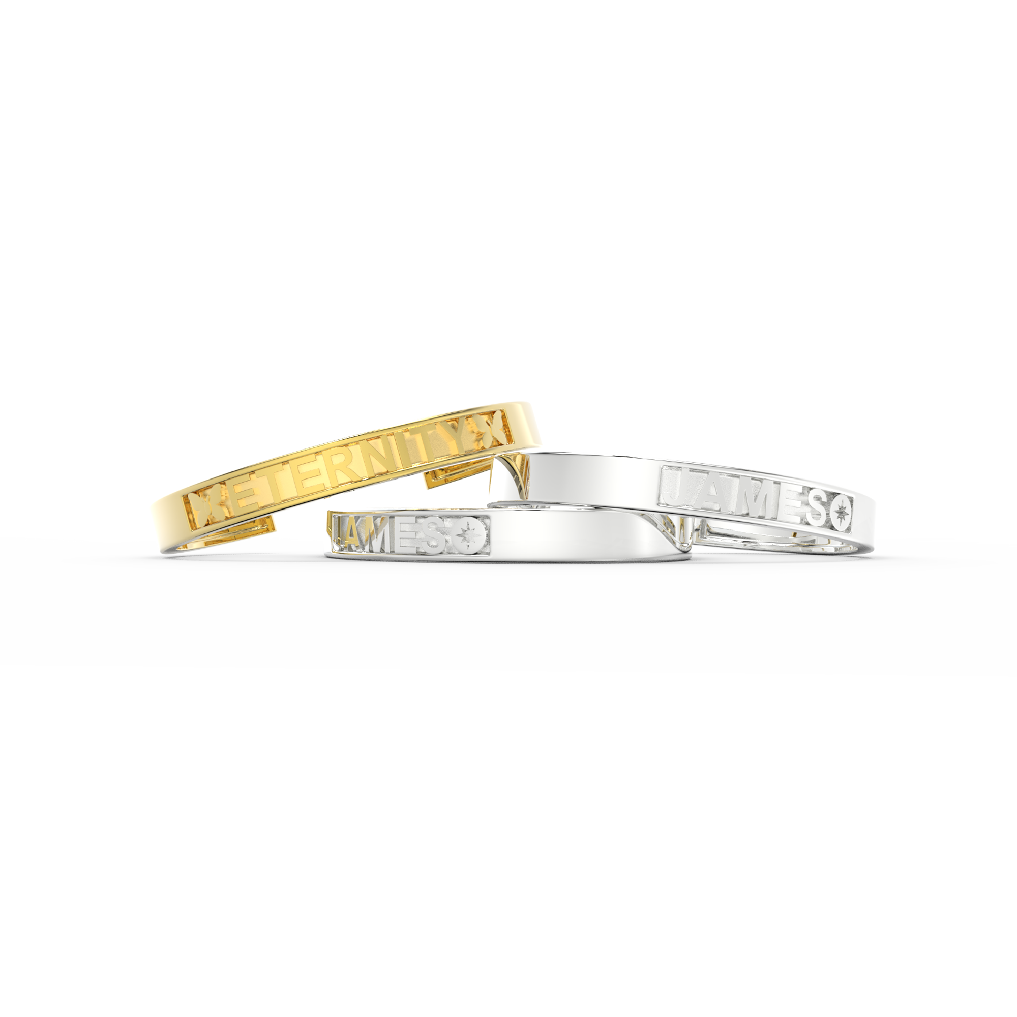 Modular Letter Cuff Bracelet | Personalized Name Bangle, 18K Gold Plated Adjustable Jewelry