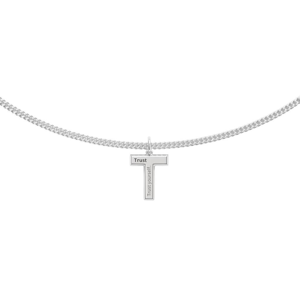 Personalized Initial Necklace for Men – Custom 3D Letter Pendant