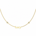 Personalized Name Necklace with Bezel Stone Accents