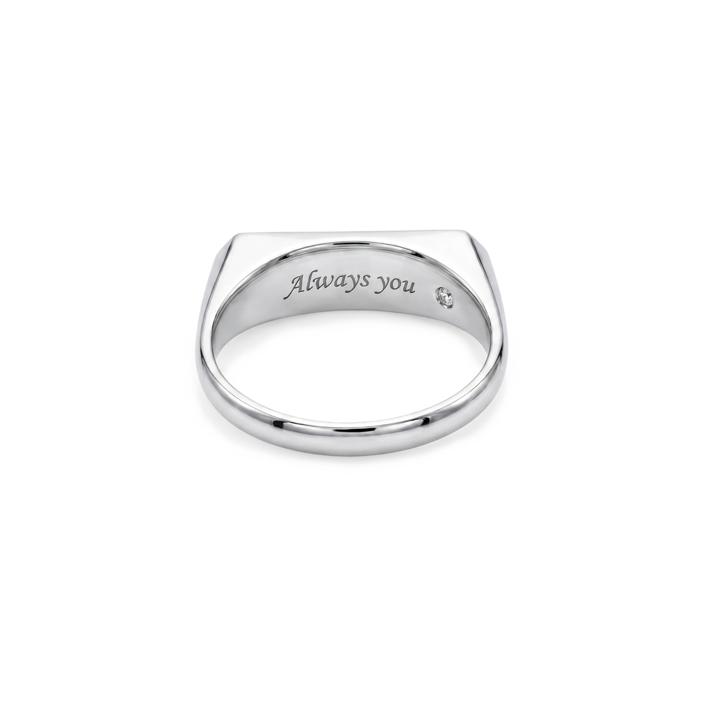 Custom Engraved Signet Ring for Women & Men – Personalized Couple Love Ring SR011