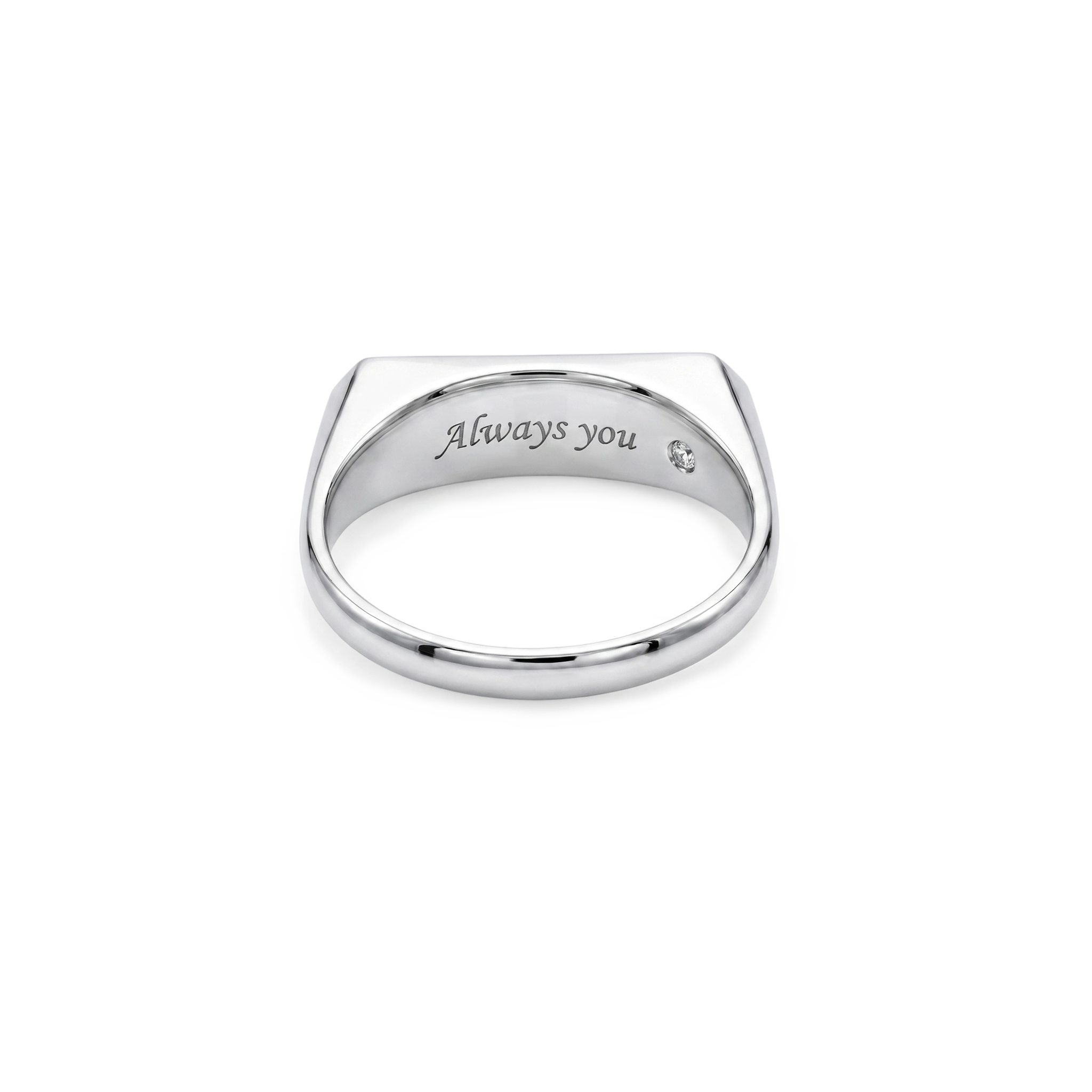 Custom Engraved Signet Ring for Women & Men – Personalized Couple Love Ring SR011