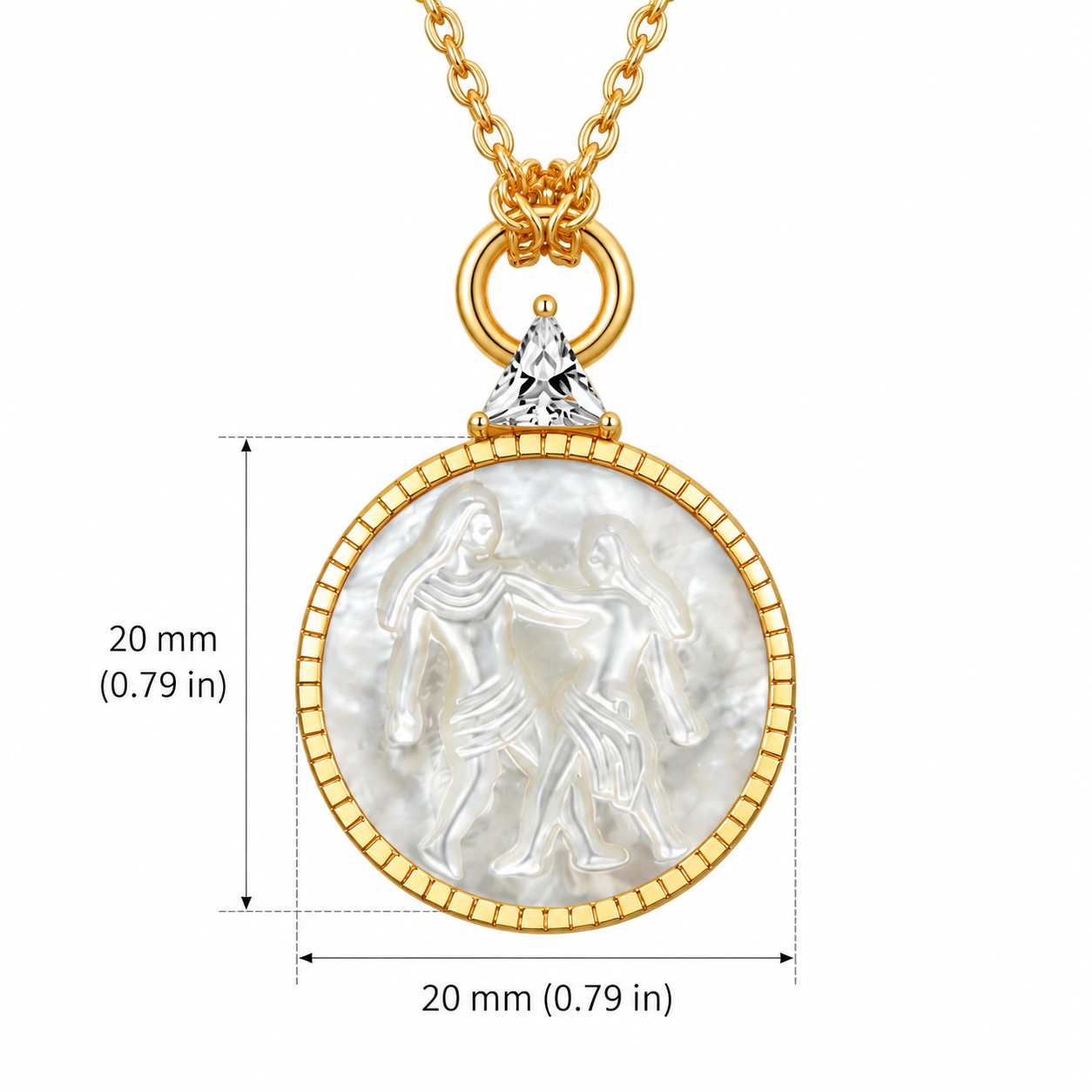 Celestial Zodiac Pendant Necklace - Mother of Pearl and Sterling Silver