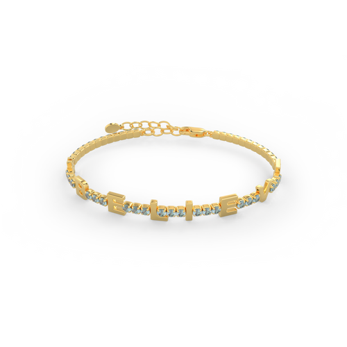 Birthstone Tennis Bracelet – Custom Name Bracelet in 18K Gold, Personalized Jewelry Gift