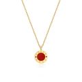 Collier Amour | Pendentif cercle avec Agate rouge, Malachite, Agate noire ou Nacre