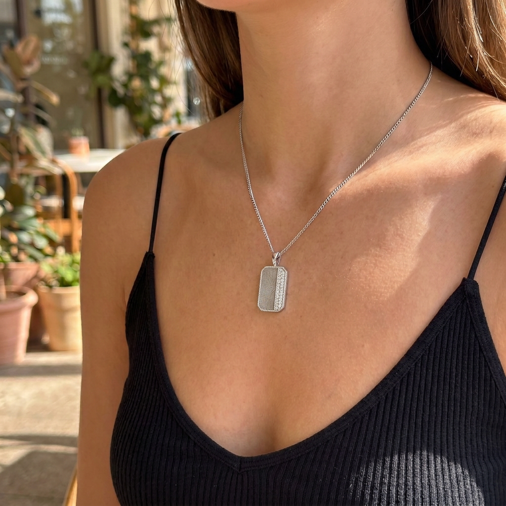 Custom Engraved Fingerprint Pendant