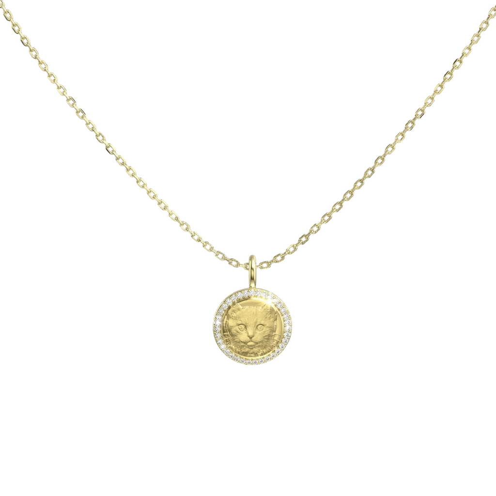 Custom Pet Photo Relief Pendant | 18K Gold Personalized Pet Memorial Necklace for Dog and Cat Lovers
