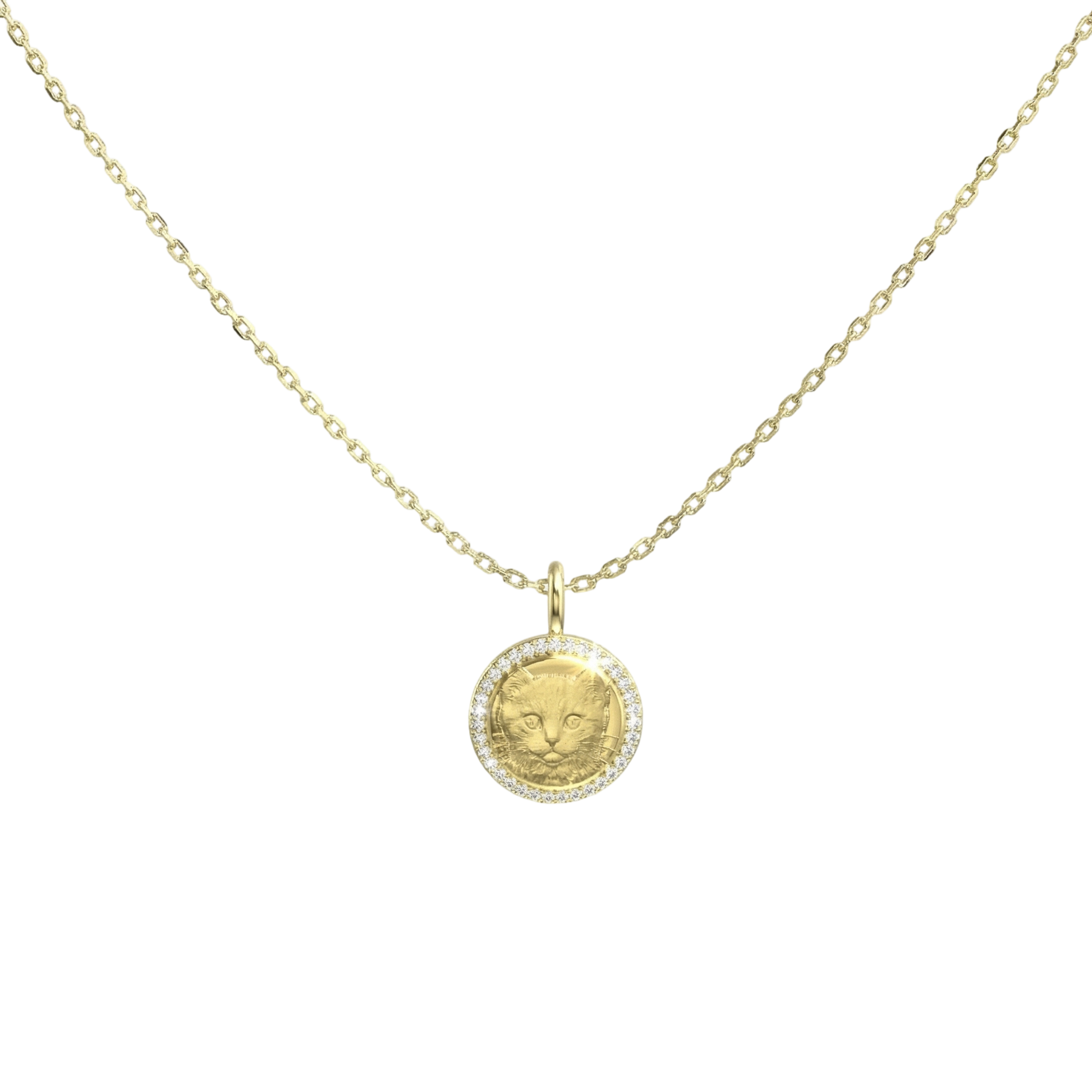 Custom Pet Photo Relief Pendant | 18K Gold Personalized Pet Memorial Necklace for Dog and Cat Lovers