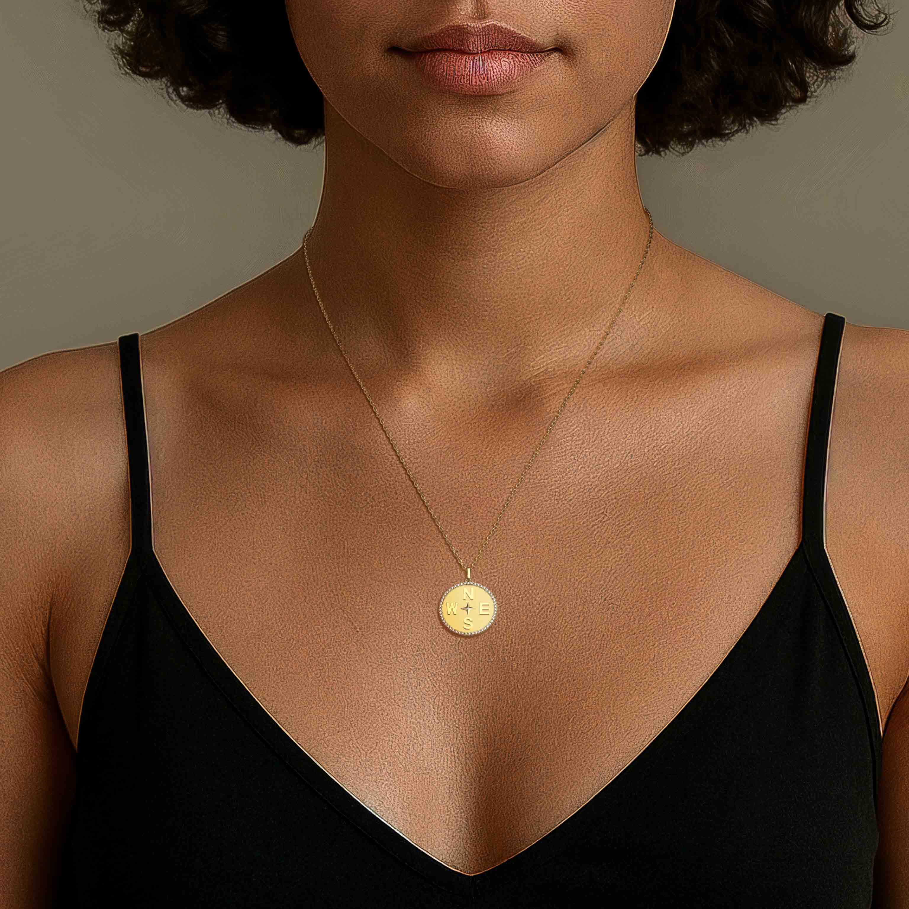 Personalized Medallion Necklace | Custom Letter & Lucky Symbol Pendant with Engraving or Photo Upload, 18K Gold Plated