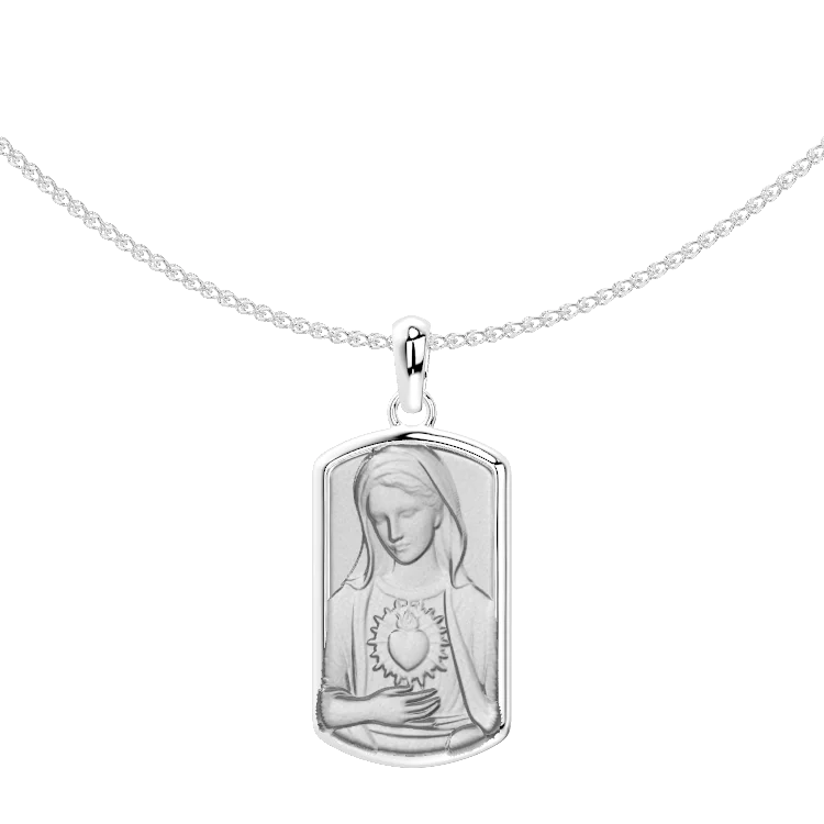 Collier Sancta Icon | Collier Personnalisé en Relief Pendentif Foi | Médaille Gravée Bijoux Spirituels SN017C