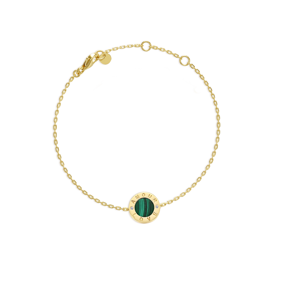 Custom Love Bracelet for Couples – Gemstone Engraved Fingerprint Jewelry Gift SB011