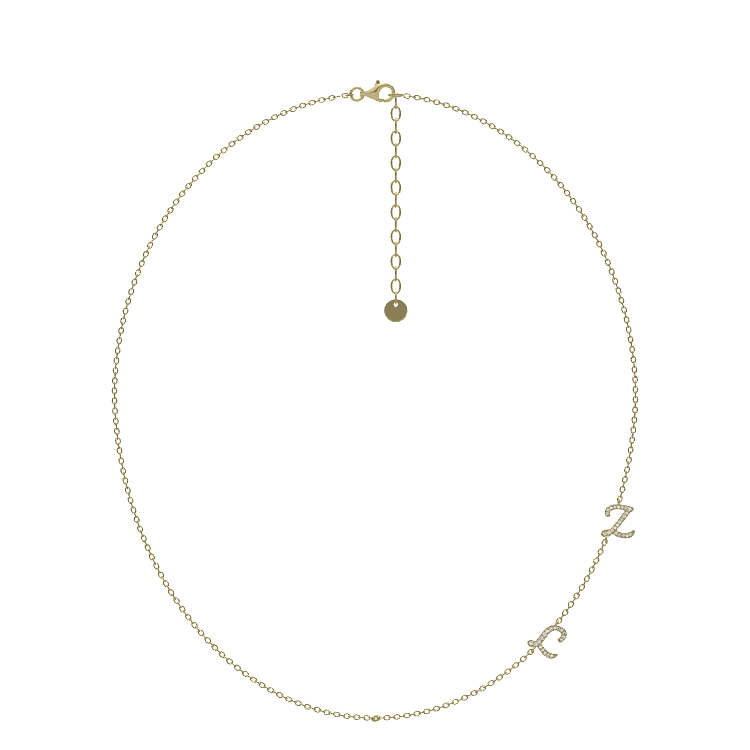 Custom Initial Necklace | Personalized Tilt Letter Jewelry SN024BR
