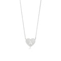 Rhodium Plated Silver Heart Initial Necklace AW24N003R