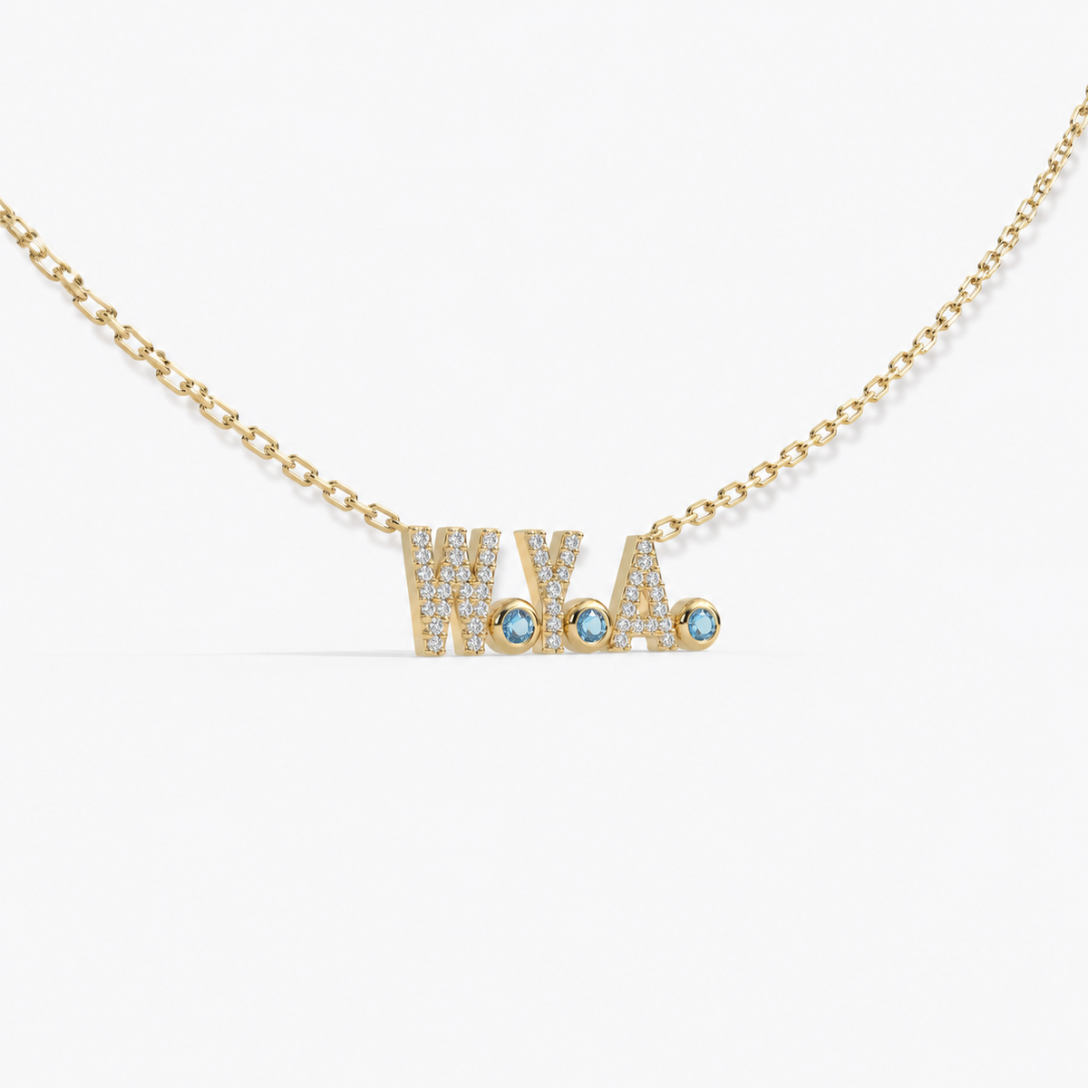 Personalized Name and Birthstone Necklace-S925 Sterling Silver