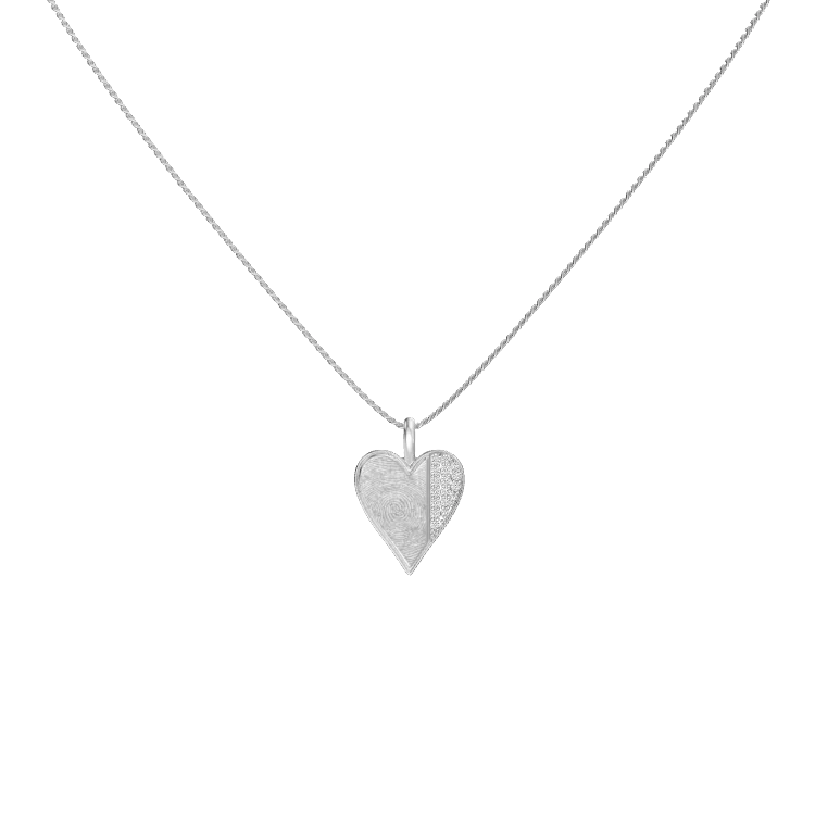Fingerprint Heart Keepsake Necklace – Personalized Engraved Pendant