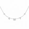 Personalized Spaced Letter Necklace with Bezel Stones