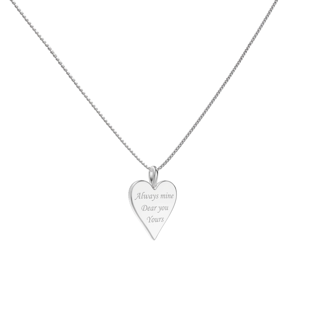 Fingerprint Heart Keepsake Necklace – Personalized Engraved Pendant