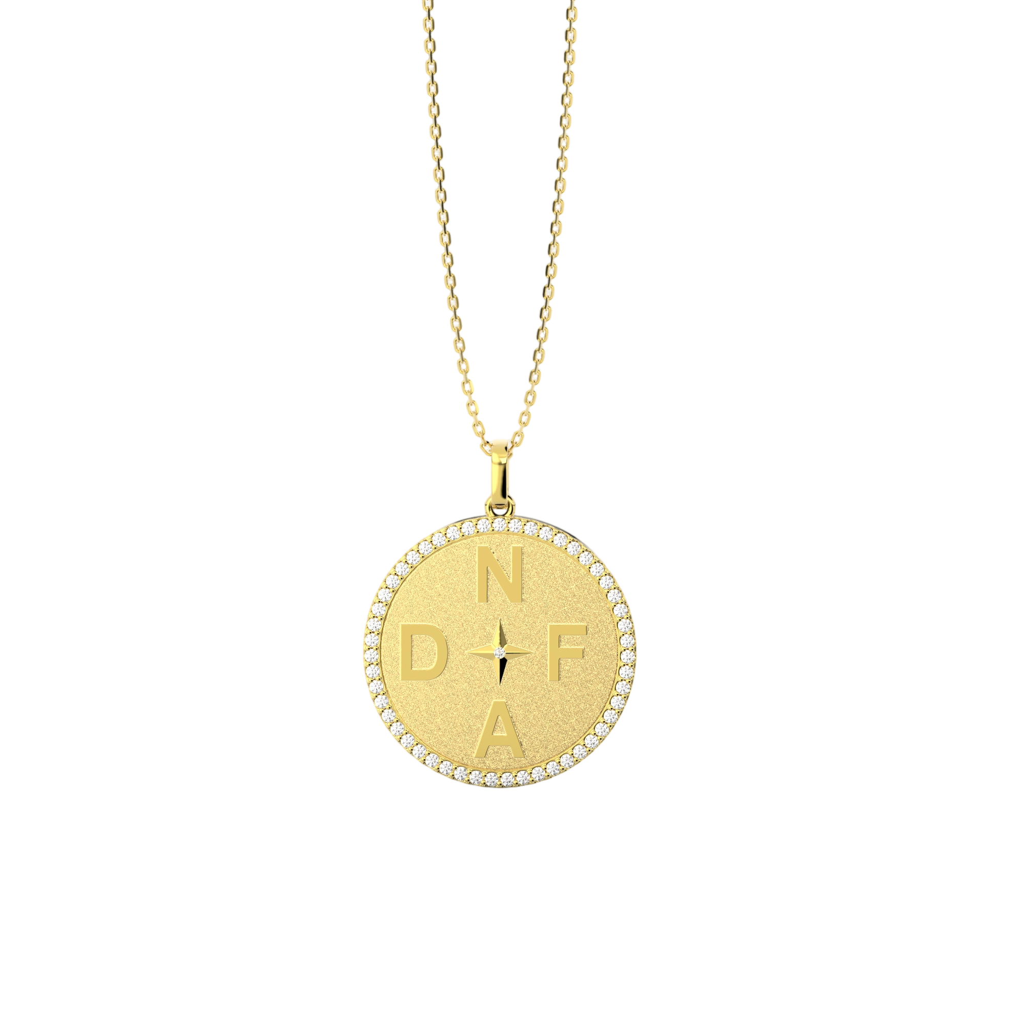 Personalized Initial and Symbol Medallion Necklace - S925 Silver