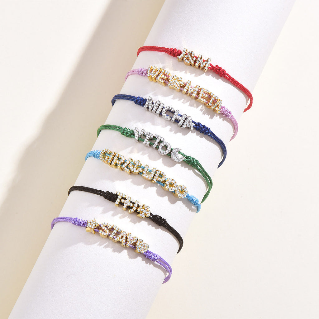 Bracelet de code personnalisé | Bijoux en argent sterling 925 avec lettres