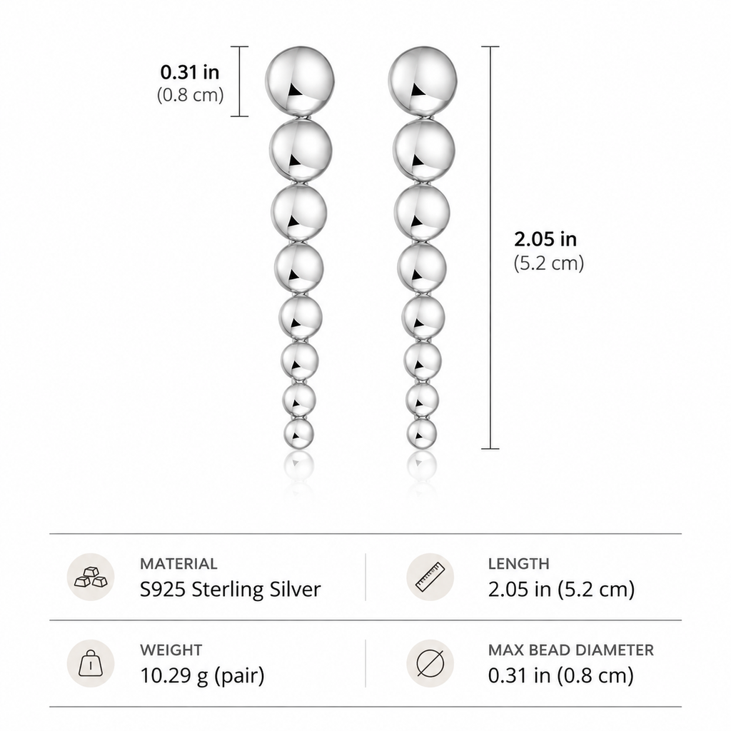 Sculptural Long Drop Earrings - 18K Gold Plated Sterling Silver