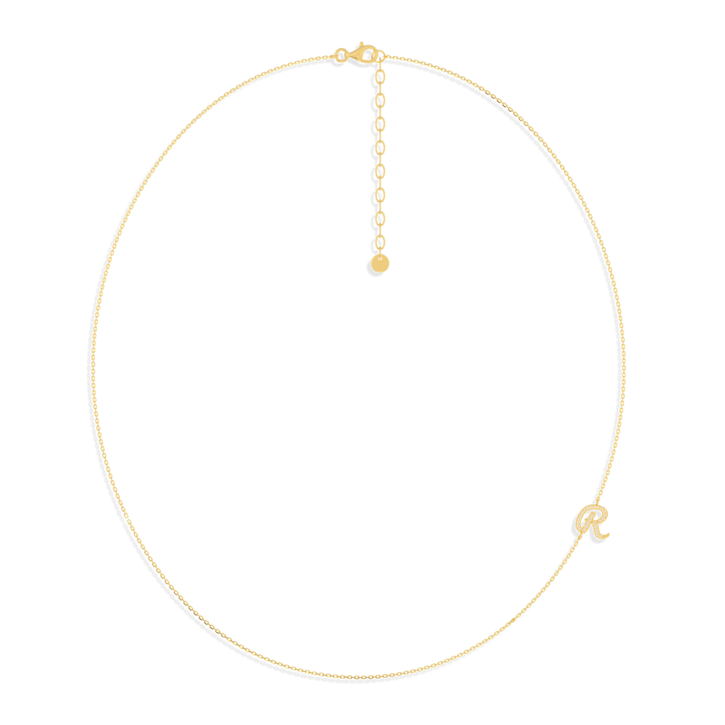 Personalized Initial Necklace with Tilted Letters