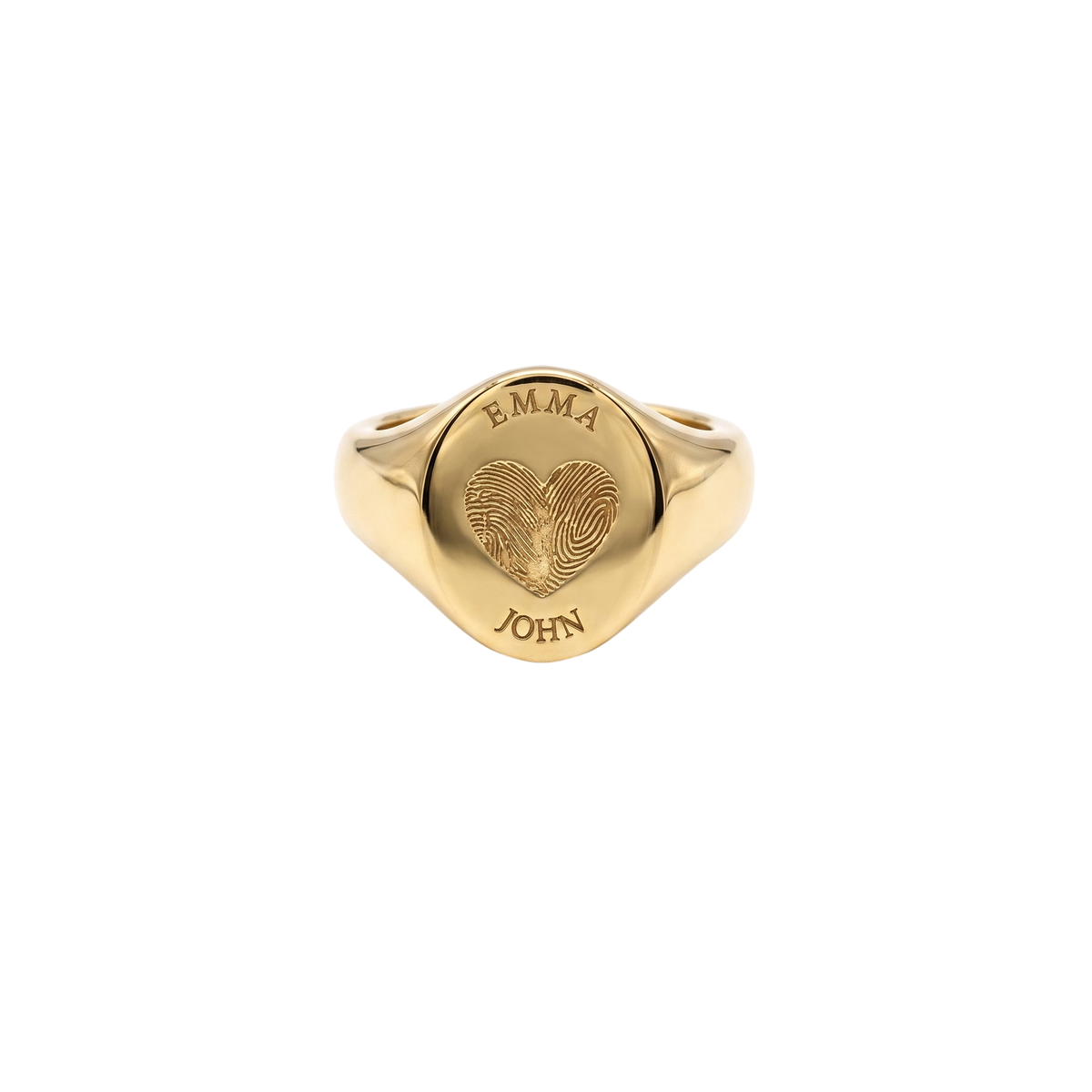 Personalized Fingerprint Heart Signet Ring-925 Sterling Silver
