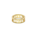 Personalized Signature Ring | Custom Engraved Name Band with Milgrain Detail, Pavé Letter Ring for Women and Men