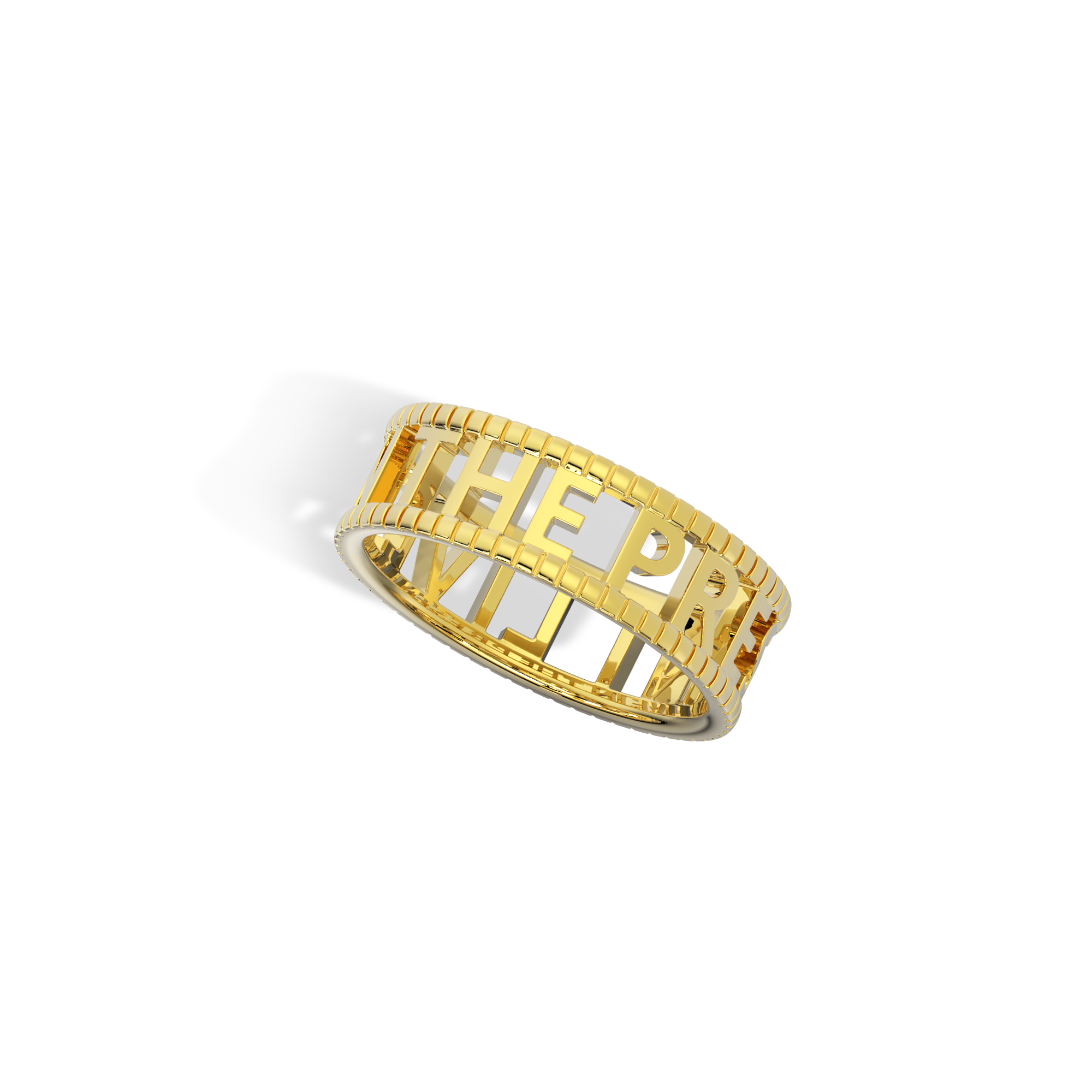 Personalized Signature Ring | Custom Engraved Name Band with Milgrain Detail, Pavé Letter Ring for Women and Men